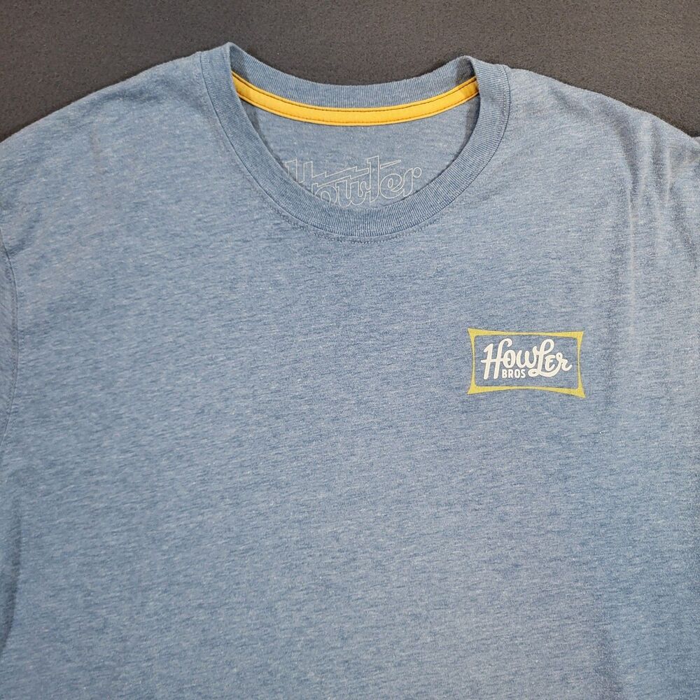 Howler Bros Heed The Call Monkey Shirt Mens Large Blue Long Sleeve Surf Fly Fish